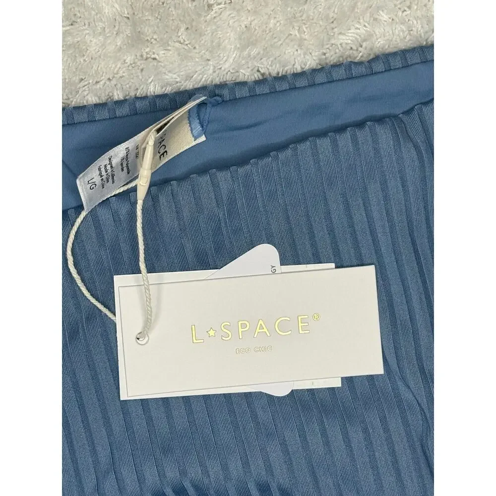 NWT L*Space Savannah Ribbed High Waist Bikini Bottom Baltic L
